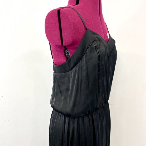 H&M Black Spaghetti Strap Slipon Midi Dress sz 10 - Picture 3 of 7